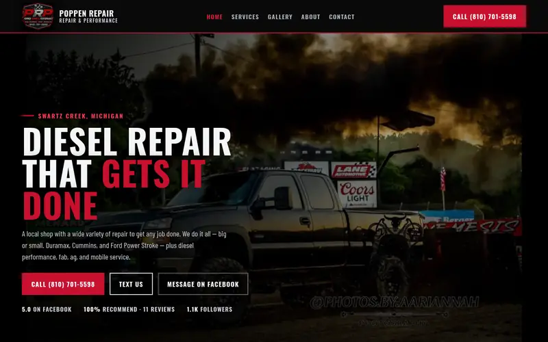 Poppen Repair & Performance website